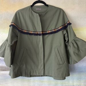 AIDEN Embroidered Army Green Jacket